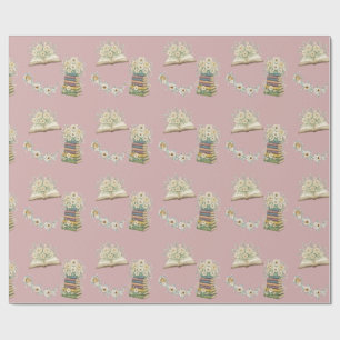 One for the Books Literary Floral Wrapping Paper