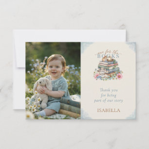One for the Books Storybook First Birthday Photo Thank You Card