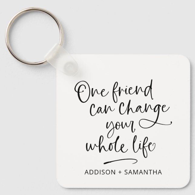 One friend can change your whole life photo key ring (Front)
