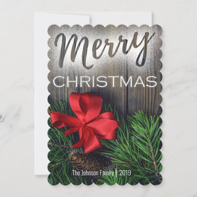 One Full Bleed Single Photo Merry Christmas Card (Front)