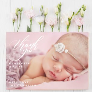 One Full Custom Photo Baby Shower Thank You  Postcard