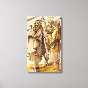 One Gallòglach and Two Kerns - Albrecht Dürer Canvas Print