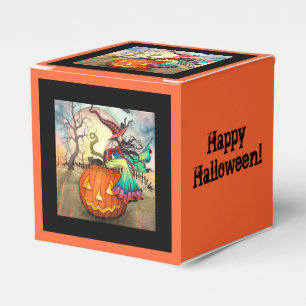 One Giant Pumpkin Witch Cat Halloween Favour Box