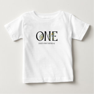 One Girl First Birthday Wildflower Boho Baby T-Shirt