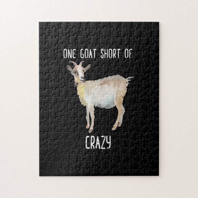 One Goat Short Of Crazy Funny Goat Jigsaw Puzzle (Vertical)