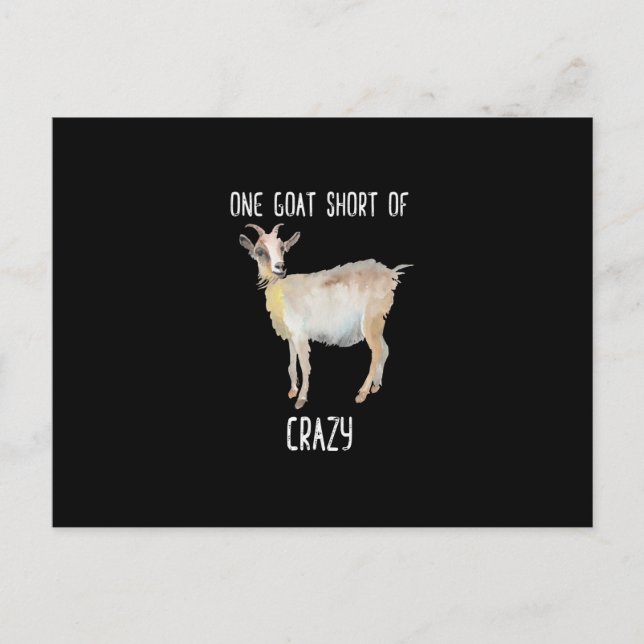 One Goat Short Of Crazy Funny Goat Postcard (Front)