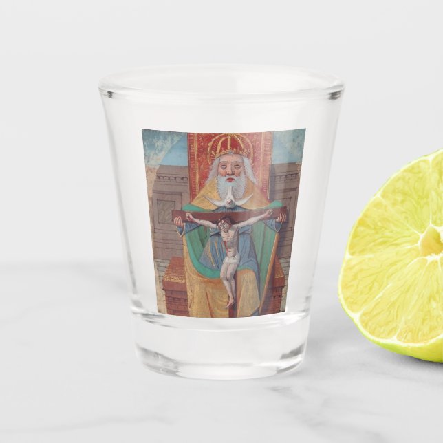 One God Holy Trinity in Glory Shot Glass (Front)