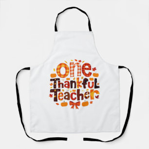 One Grateful Teacher Autumn Thanksgiving Pumpkin C Apron