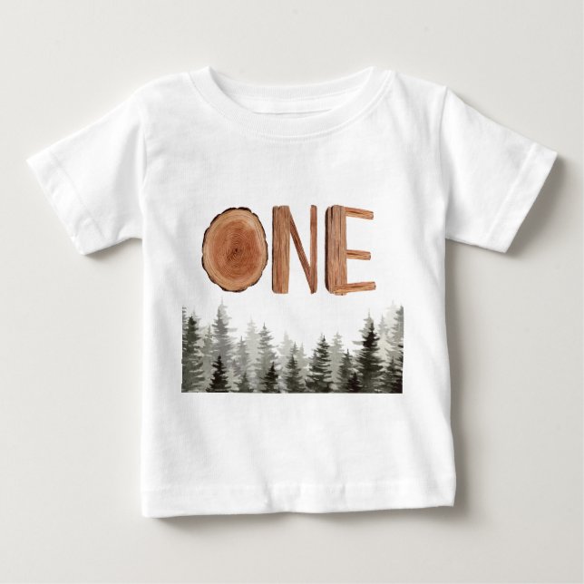 One Green Trees 1st Birthday  Baby T-Shirt (Front)