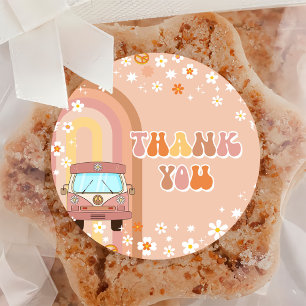 One Groovy 1st Birthday Party Classic Round Sticker