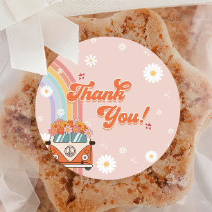 One Groovy 1st Birthday Party Classic Round Sticker