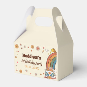 One Groovy Babe Retro Rainbow 1st Birthday Favour Box