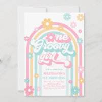 One Groovy Girl Boho Daisy Rainbow 1st Birthday