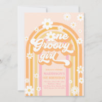 One Groovy Girl Boho Daisy Rainbow 1st Birthday