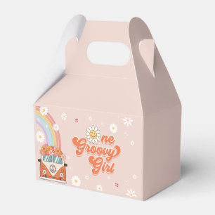 One Groovy Girl Retro Rainbow 1st Birthday Favour Box