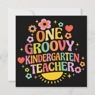 One groovy kindergarten teacher invitation