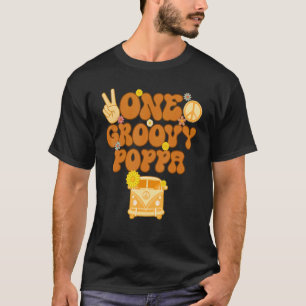 One Groovy Poppa Retro Mum Hippie Birthday 70s Flo T-Shirt