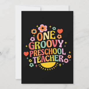 One groovy preschool teacher invitation