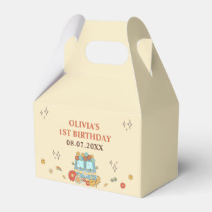 One Groovy Retro Rainbow 1st Birthday Favour Box