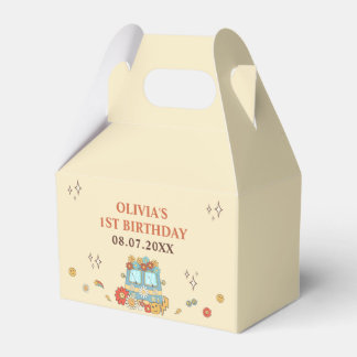 One Groovy Retro Rainbow 1st Birthday Favour Box