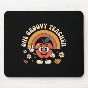 One Groovy Teacher Retro Apple Ck To School Mouse Pad