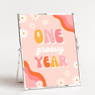 One Groovy Year Sign   Groovy Sign   Groovy Party