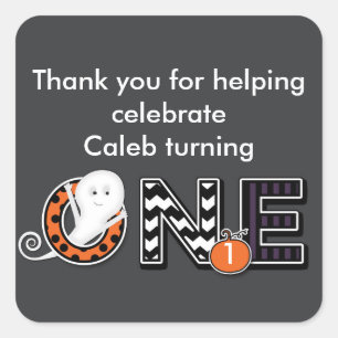 ONE Halloween Fall 1st Birthday Party Sticker