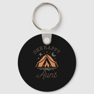 One happy aunt camper 1st birthday camping family key ring