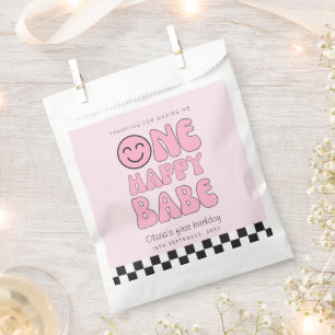 One Happy Babe Happy Face Pink Favour Bags