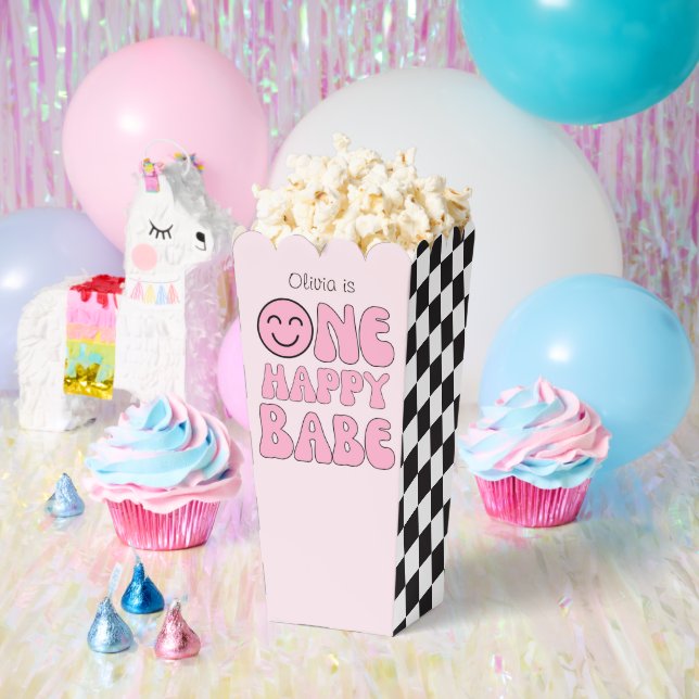 One Happy Babe Happy Face Pink  Favour Box (Party)