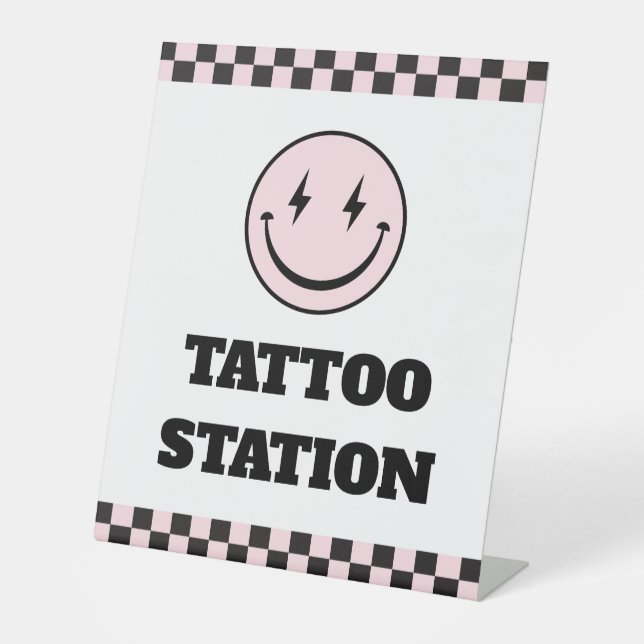 One Happy Babe Pink Tattoo Station Sign (Front)