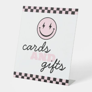 One Happy Babe Retro Cards and Gifts Pedestal Sign