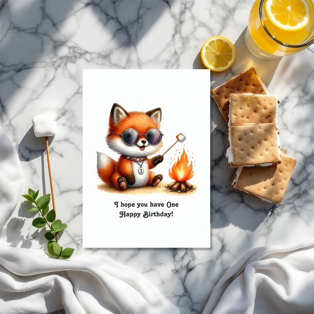 “One Happy Birthday” Woodland Camping 1st Birthday Card (“One Happy Birthday” Woodland Camping 1st Birthday Card)