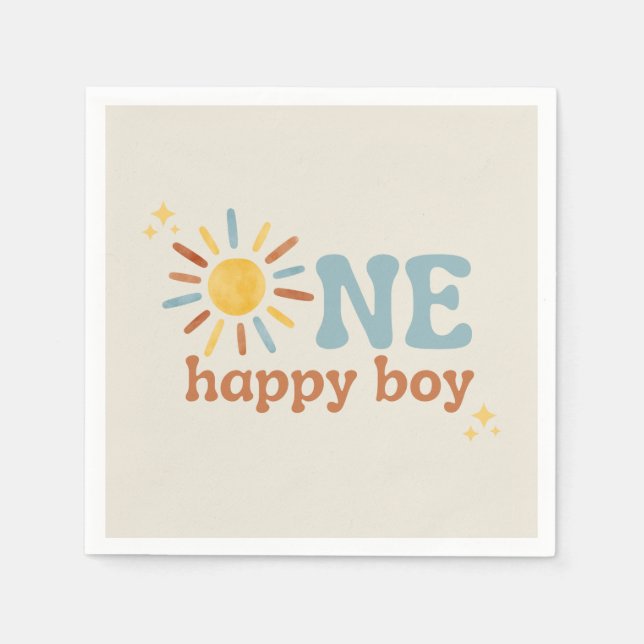 One Happy Boy, 1st Trip Around The Sun Napkin (Front)