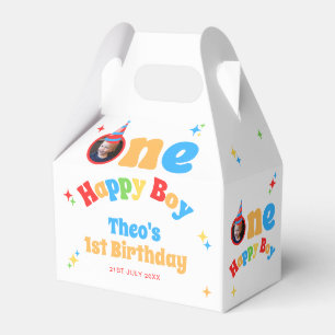 One Happy Boy Fun Colourful 1st Birthday Photo  Favour Box