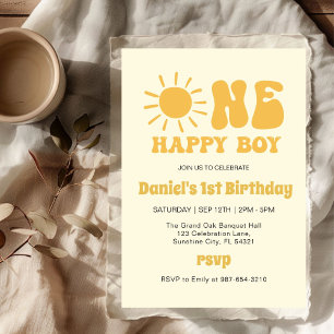 One Happy Boy,Sunshine 1st Birth Invitation