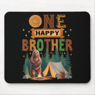 One Happy Brother Camper 1st Birthday Camng Bear  Mouse Pad
