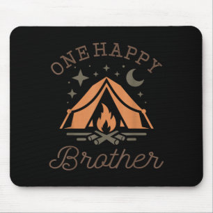 One happy brother camper 1st birthday camping mouse pad