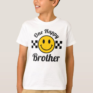 One Happy Brother Yellow Smile Birthday Matching T-Shirt