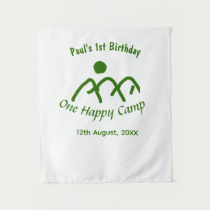 One happy camp green mountain sun 1st birthday  tapestry