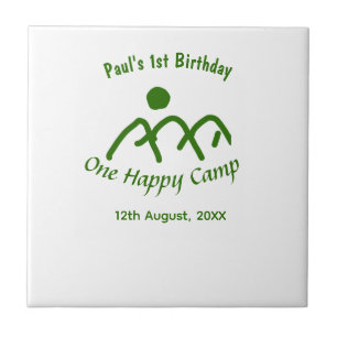One happy camp green mountain sun 1st birthday tile