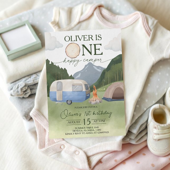 One Happy Camper 1st Birthday Invite (Creator Uploaded)