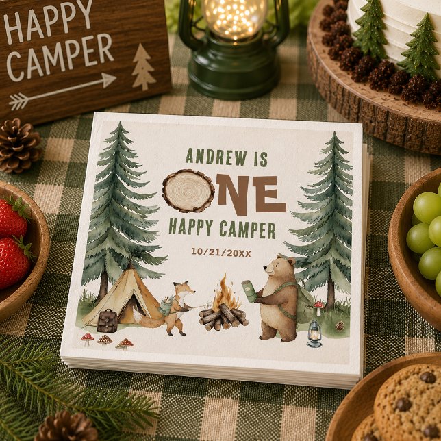 One Happy Camper 1st Birthday Napkins (Creator Uploaded)