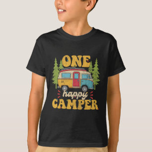 One Happy Camper 1st Birthday Party Retro Mothers  T-Shirt
