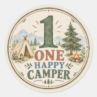 One Happy Camper 1st Birthday Sticker