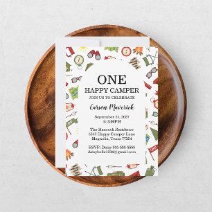 One Happy Camper Adventure Birthday Invitation