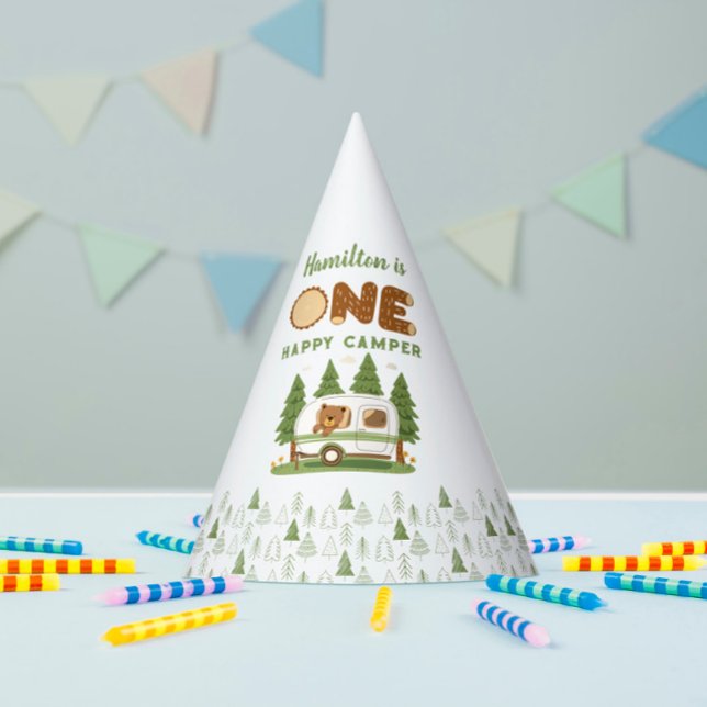 One Happy Camper Bear Party Hat (Creator Uploaded)