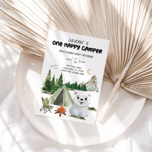 🎉 One Happy Camper Birthday – Adventure Awaits! Invitation