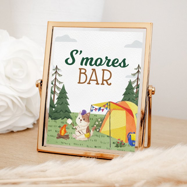 One Happy Camper Birthday Camping S'mores Bar Poster (Creator Uploaded)