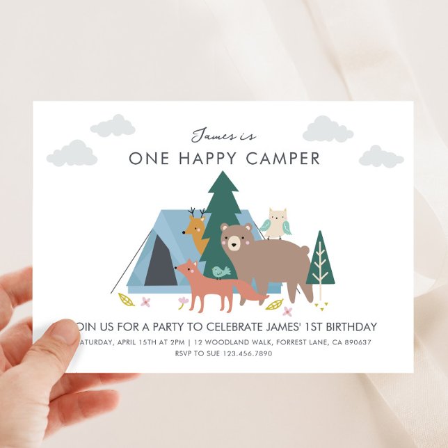 One happy camper birthday Invitation (Creator Uploaded)